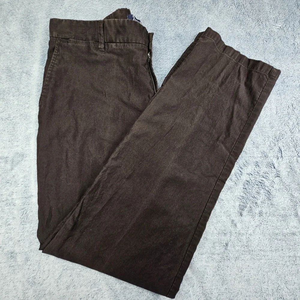 Ermengildo Zegna Sport Pants Mens 38x35 Brown 100% Cotton Trousers Flat Front